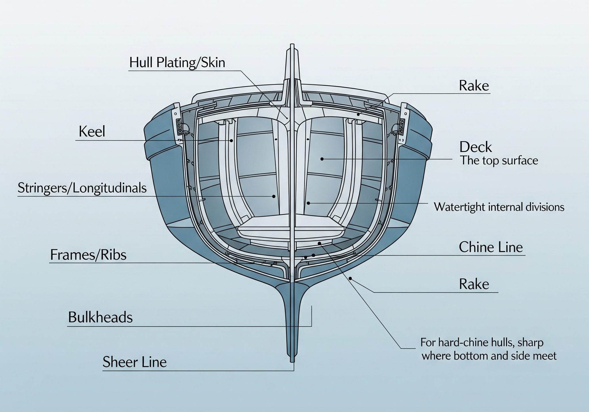 قسمت های مختلف شناور