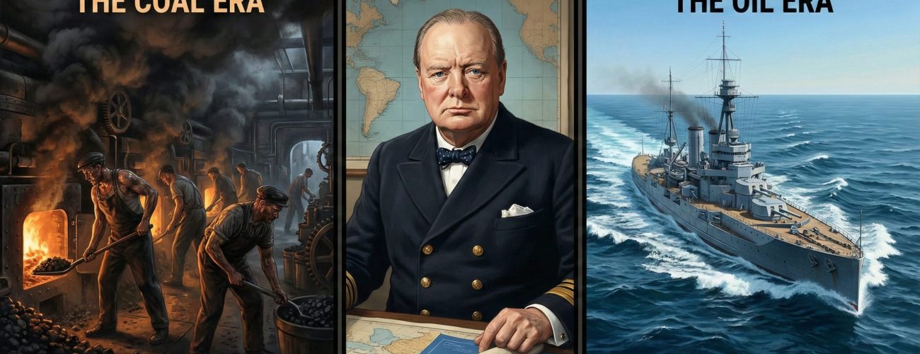 چرا چرچیل روی «نفت» قمار کرد؟ تاریخچه ناگفته تجارت جهانی 🚢